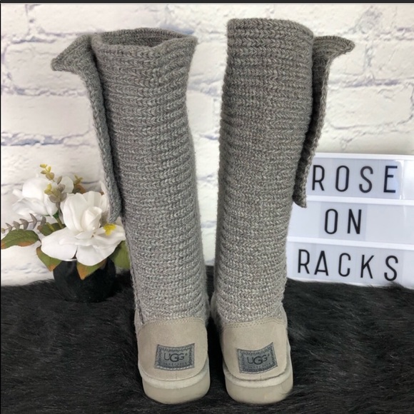 UGG Cardy Sweater Boot 3 Button Gray Size 8 - Picture 4 of 9